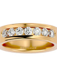 Verighetă cu Bandă De Diamante Naturale de 1.03 ct din 18k Aur Galben - Castelo.ro