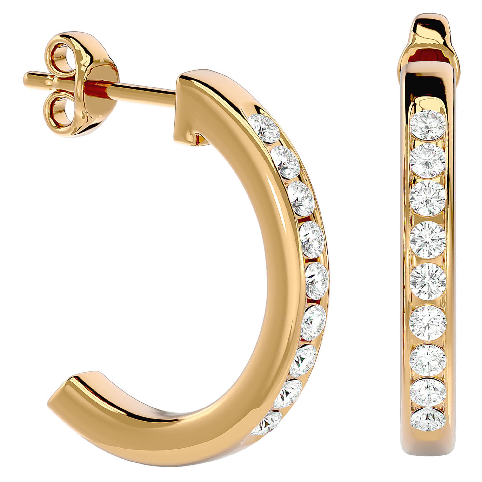 Cercei Hoop Nobili cu Moissanite de 0.46 ct din 18k Aur Galben - Castelo.ro