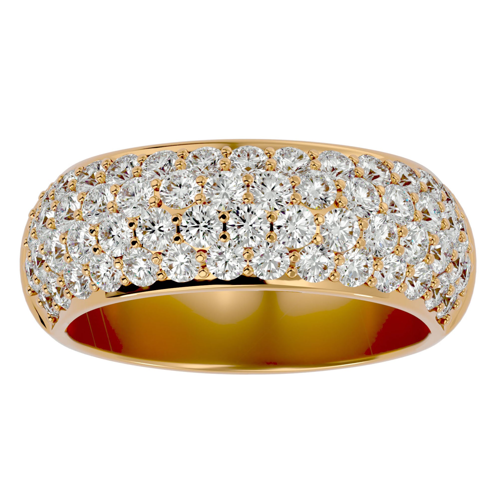 Inel Nupțial Pavé cu Diamante Naturale de 1.87 ct din 18k Aur Galben - Castelo.ro