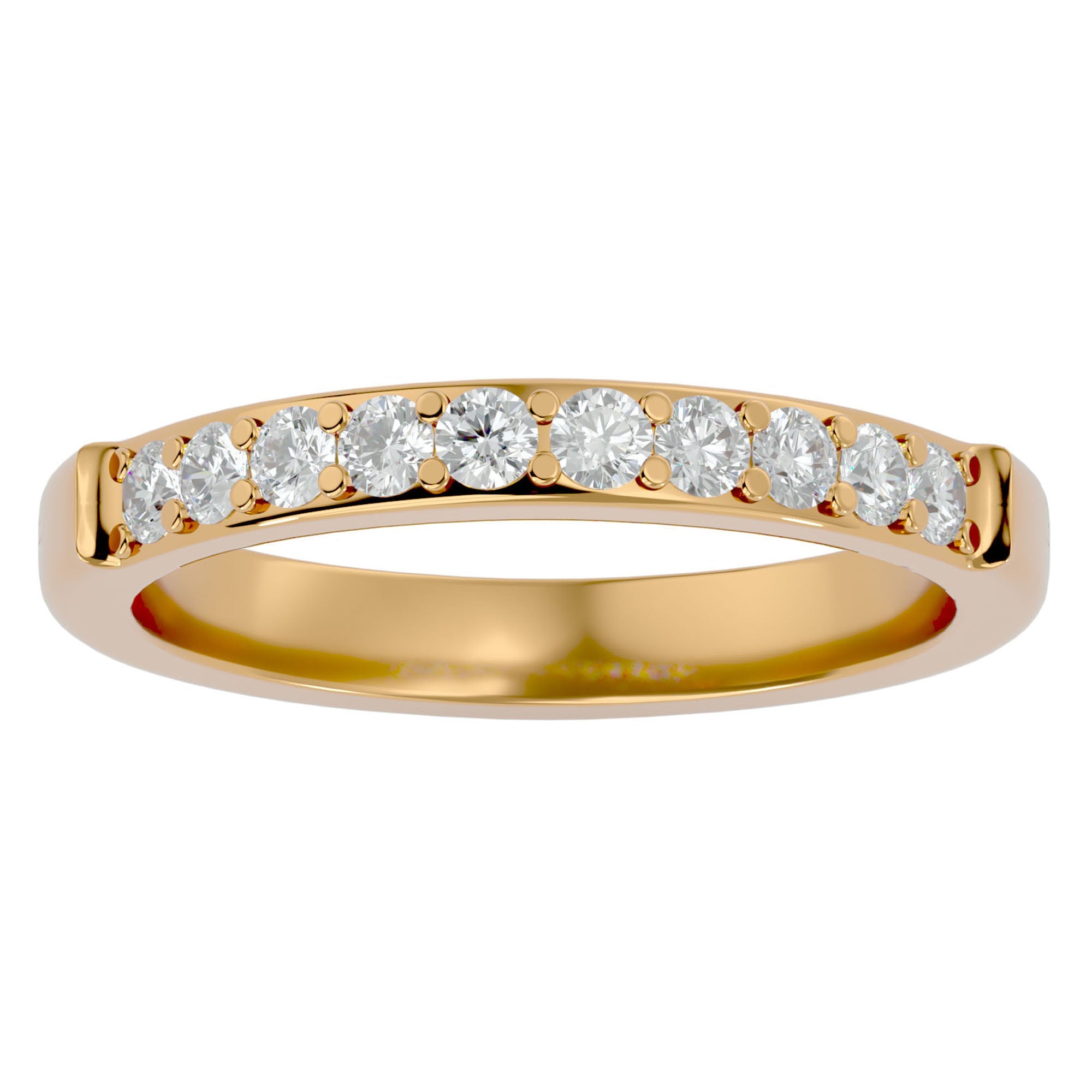 Inel Eternity Cu Moissanite de 0.40 ct din 18k Aur Galben - Castelo.ro