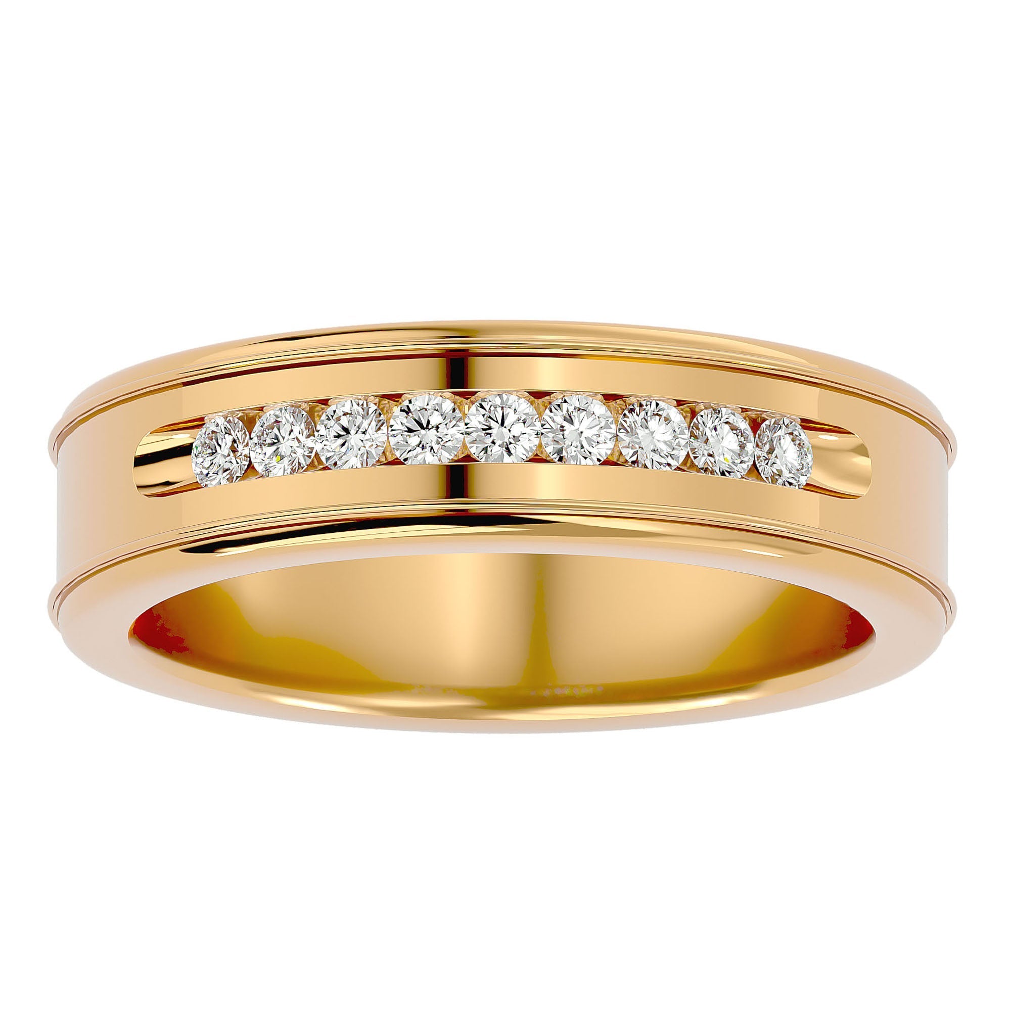 Verighetă Céline din Aur 14k cu Bandă De Diamante Create în Laborator de 0.31 ct din 14k Aur Galben - Castelo.ro