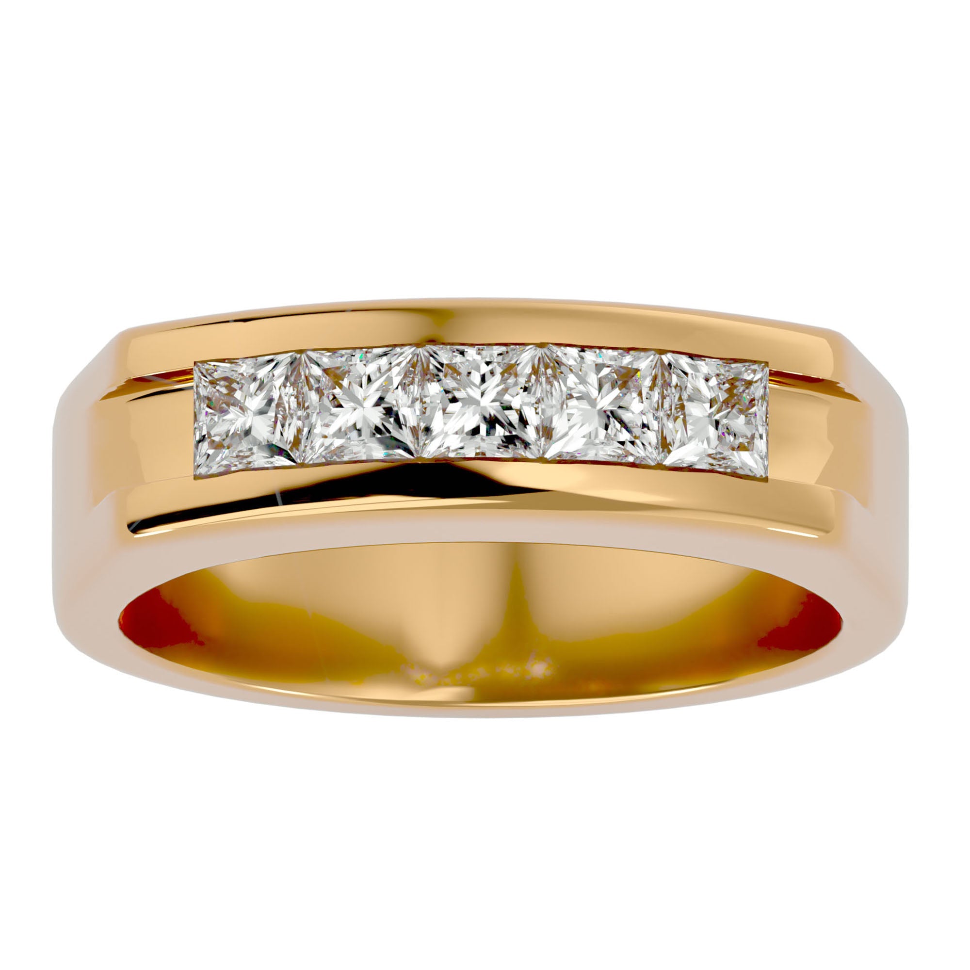 Verighetă Prestigiu din Aur 14k cu Moissanite de 1.24 ct din 14k Aur Galben - Castelo.ro