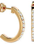 Cercei Hoop Nobili cu Diamante Naturale de 0.46 ct din 18k Aur Galben - Castelo.ro