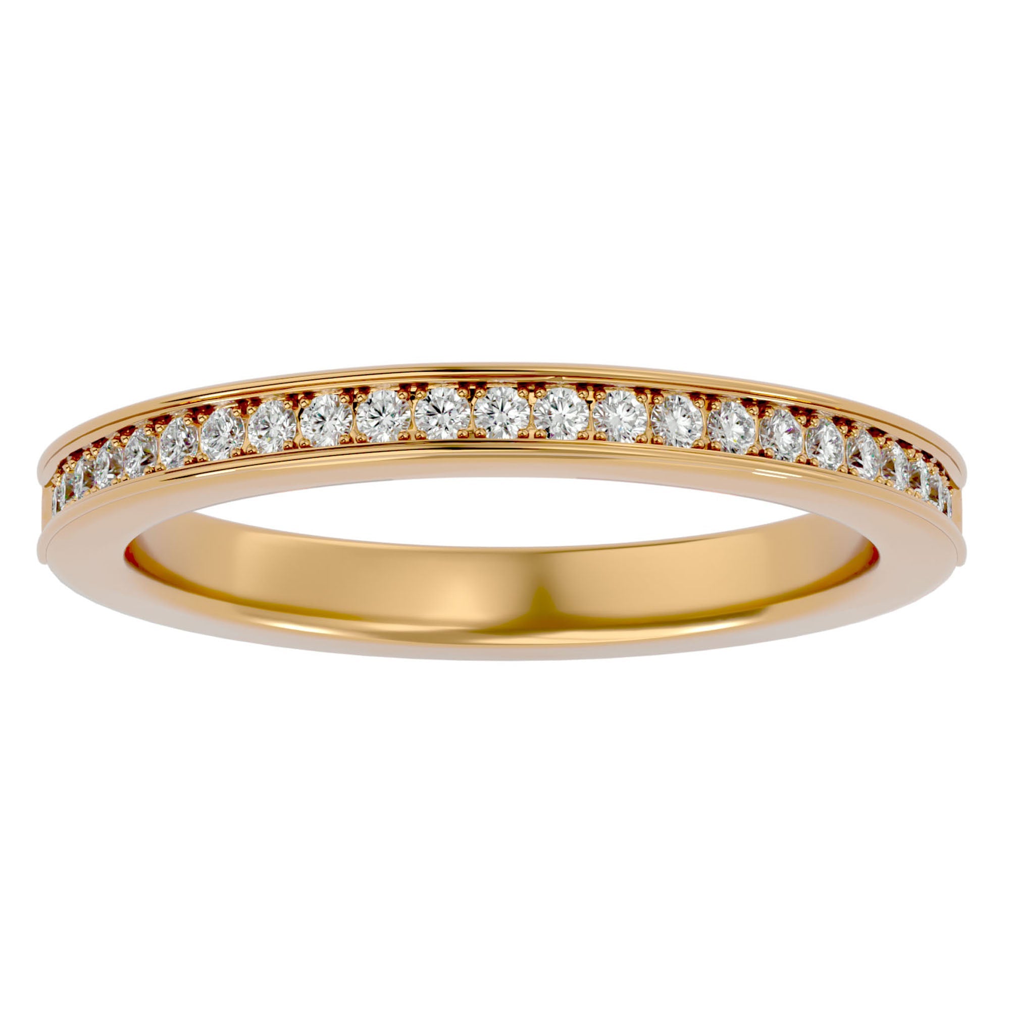 Inel Eternity Cu Diamante Naturale de 0.19 ct din 18k Aur Galben - Castelo.ro