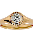Inel de Logodnă Retro cu Diamante Create în Laborator Brilliant Halo de 0.54 ct din 18k Aur Galben - Castelo.ro