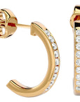 Cercei Hoop Vals din Aur 14k cu Diamante Naturale de 0.92 ct din 14k Aur Galben - Castelo.ro