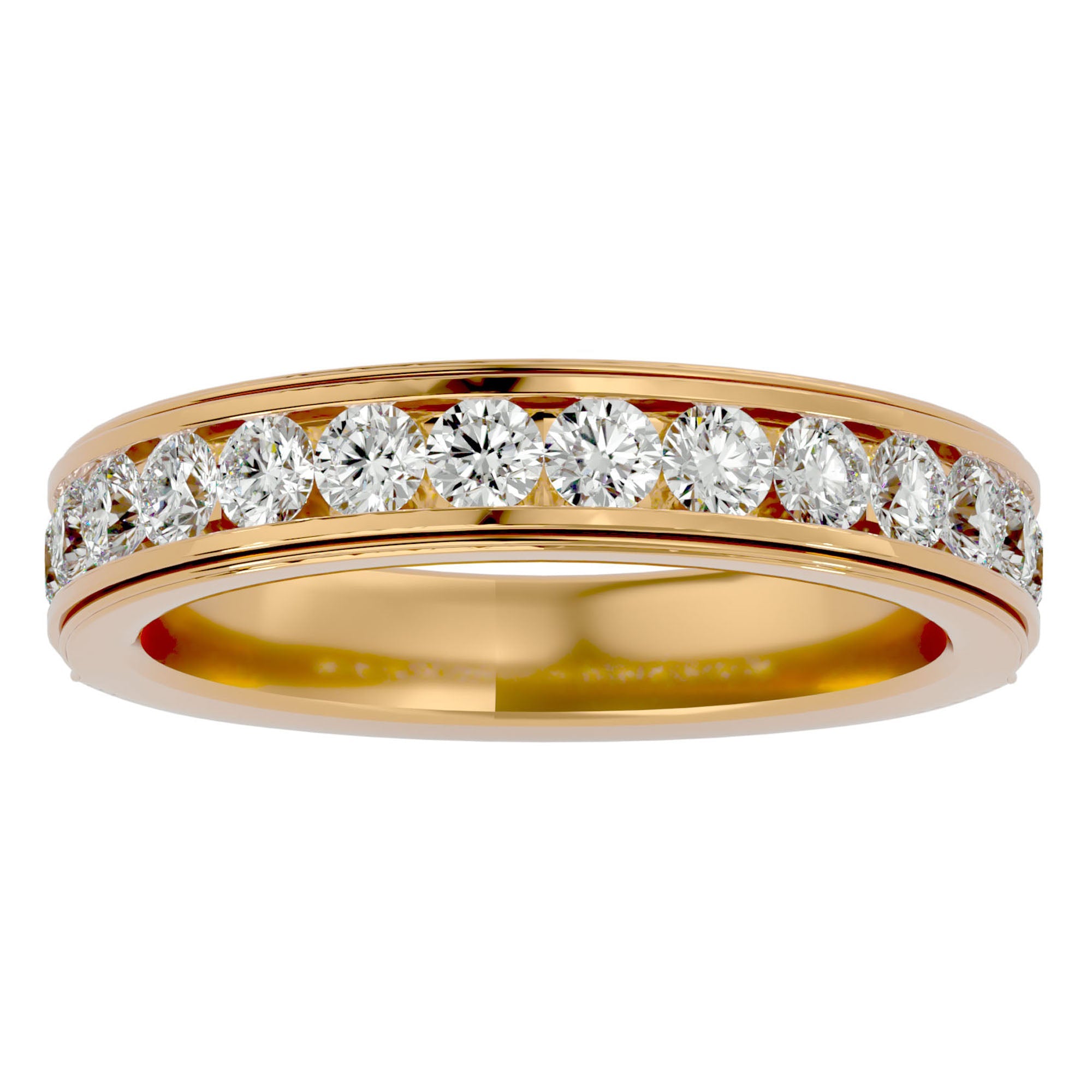 Verighetă cu Moissanite Eternity de 0.92 ct din 18k Aur Galben - Castelo.ro