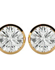 Cercei cu Diamant Natural In Montură Bezel de 1.18 ct din 18k Aur Galben - Castelo.ro
