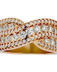 Inel Nobil cu Diadema de Diamante Create în Laborator de 1.26 ct din 18k Aur Galben - Castelo.ro