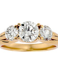 Inel de Logodnă din Aur 14k cu Trei Diamante Naturale de 2.22 ct din 14k Aur Galben - Castelo.ro