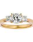Inel de Logodnă Solitaire cu Trei Diamante Naturale de 1.57 ct din 18k Aur Galben - Castelo.ro