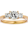Inel de Logodnă Solitaire cu Trei Diamante Naturale de 1.57 ct din 18k Aur Galben - Castelo.ro