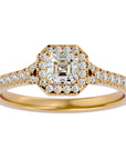Inel de Logodnă Retro Pavé din Aur 14k cu Diamante Naturale de 0.46 ct din 14k Aur Galben - Castelo.ro