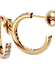 Cercei Hoop din Aur 14k Cu Diamante Create în Laborator de 0.70 ct din 14k Aur Galben - Castelo.ro