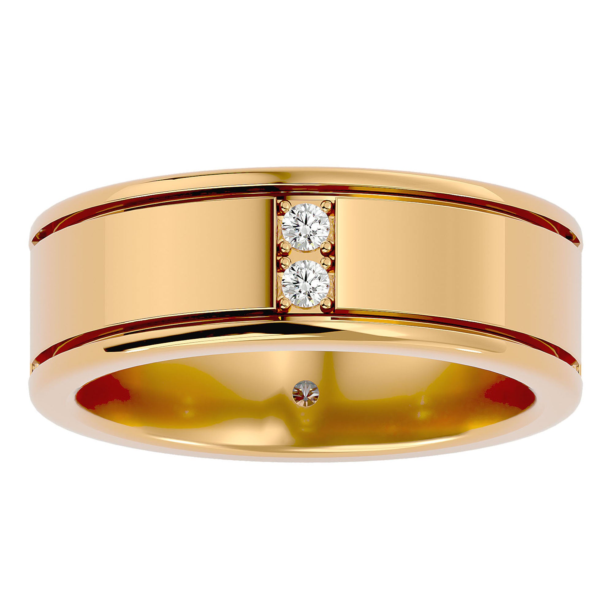 Verighetă Forte cu Diamante Naturale de 0.28 ct din 18k Aur Galben - Castelo.ro