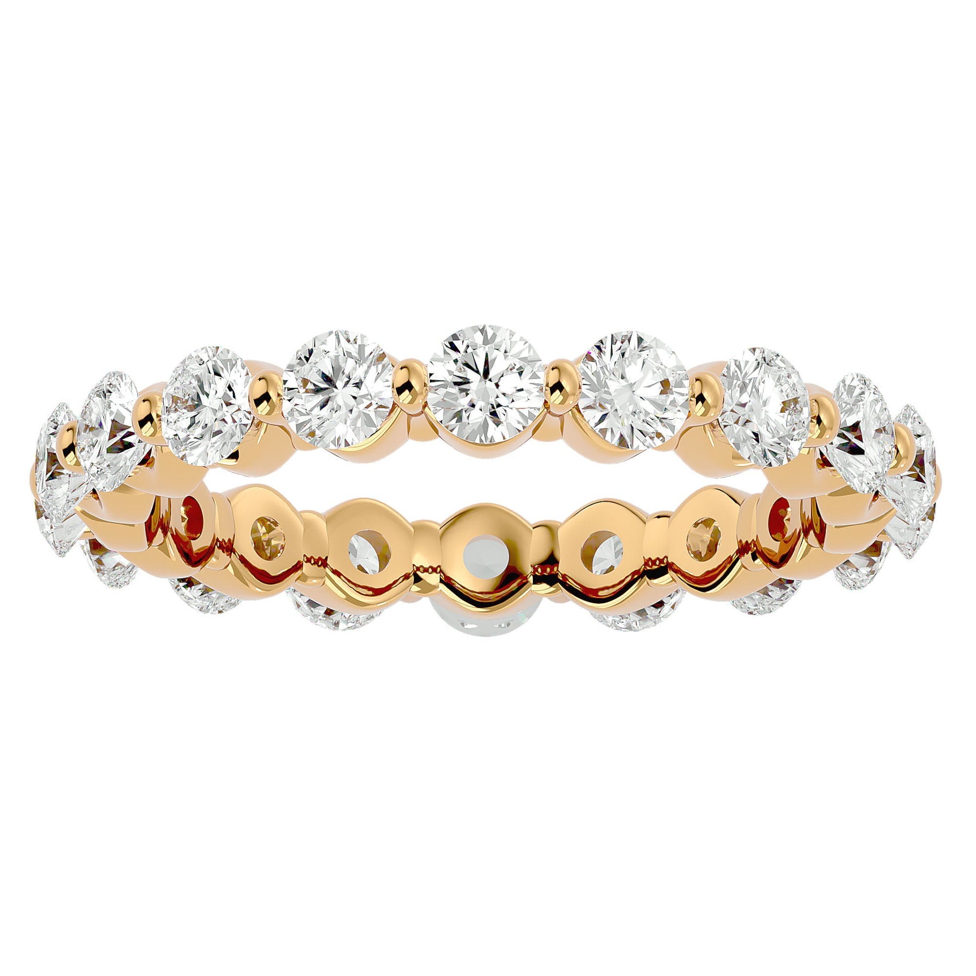 Inel Eternity din Aur 14k cu Diamante Create în Laborator de 2.01 ct din 14k Aur Galben - Castelo.ro