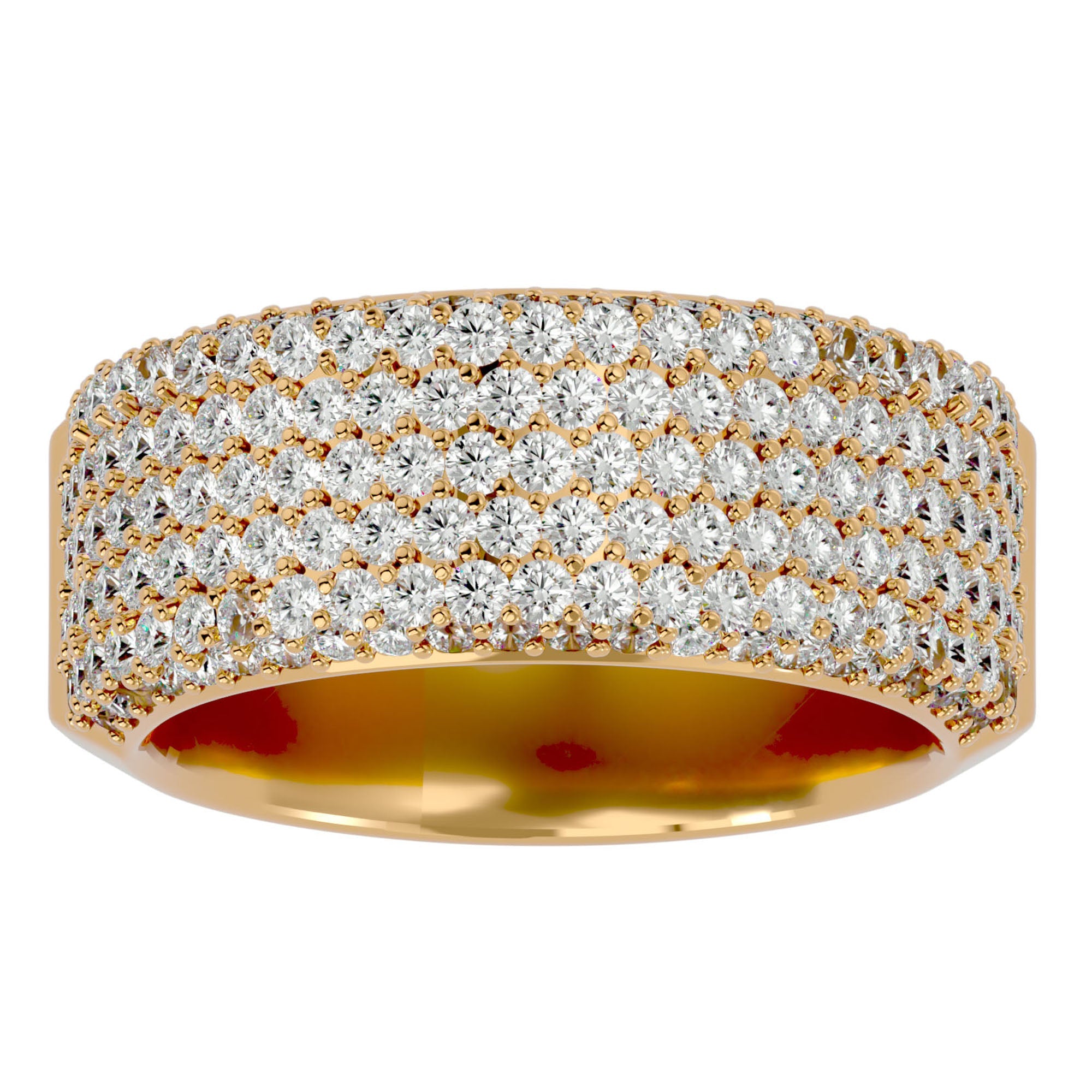 Inel Clasic Pavé cu Diamante Naturale de 1.93 ct din 18k Aur Galben - Castelo.ro