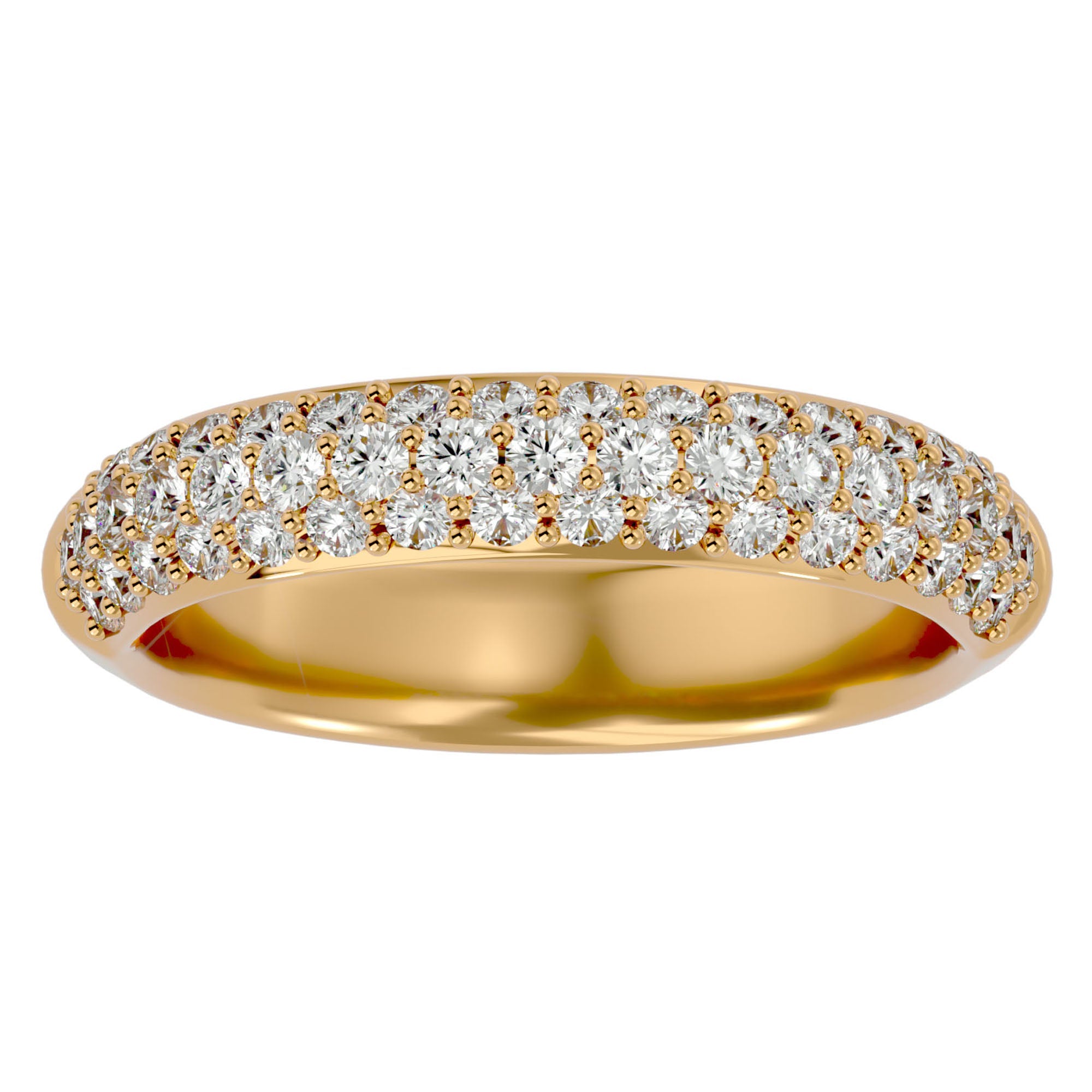 Inelul Promisiunii cu Diamante Naturale Pavé de 0.77 ct din 18k Aur Galben - Castelo.ro