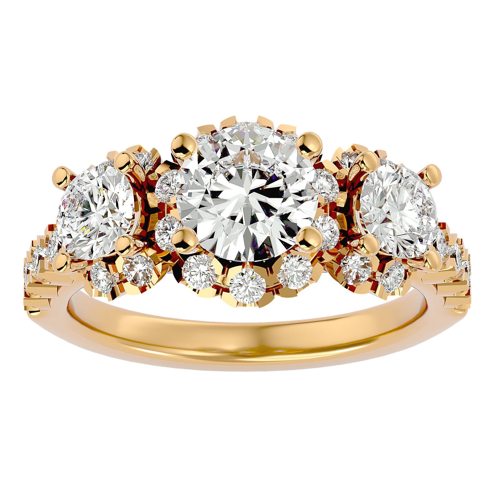 Inel de Logodnă Imperial din Aur 14k cu Diamante Create în Laborator de 2.04 ct din 14k Aur Galben - Castelo.ro