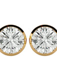 Cercei cu Diamant Creat în Laborator In Montură Bezel de 1.18 ct din 18k Aur Galben - Castelo.ro