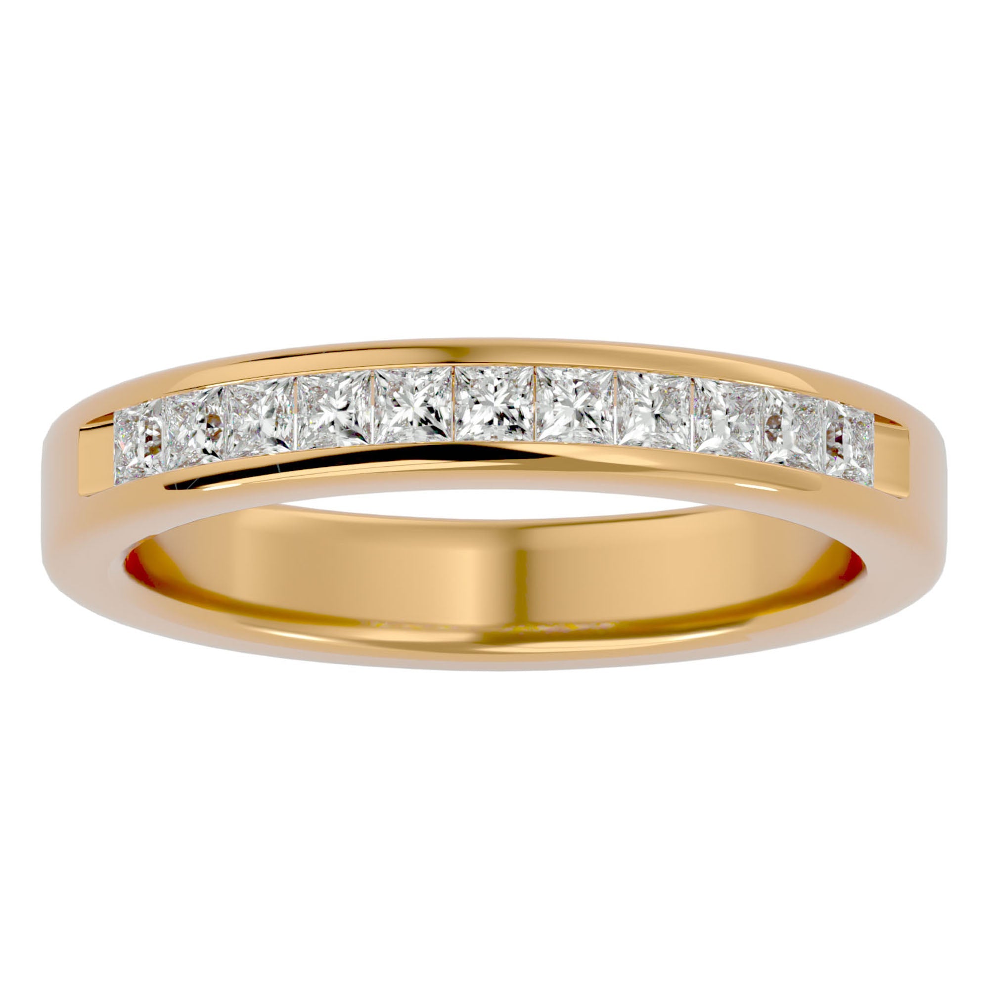 Verighetă din Aur 14k cu Diamante Naturale Eternity de 0.55 ct din 14k Aur Galben - Castelo.ro