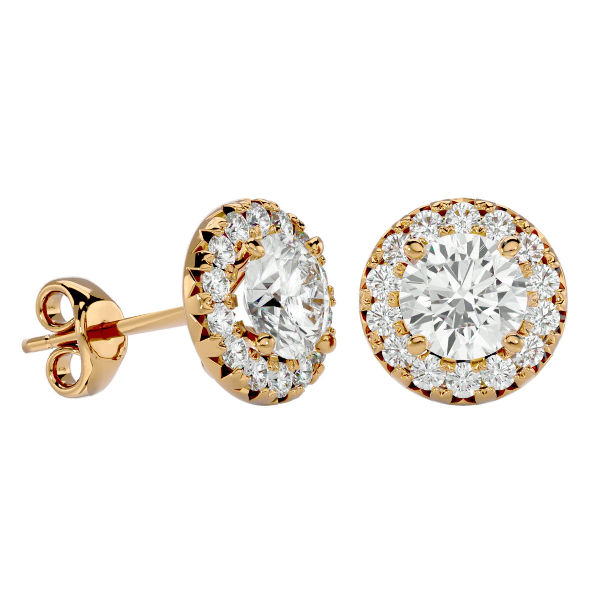 Cercei Delicați Aurora Cu Diamante Naturale de 0.99 ct din 18k Aur Galben - Castelo.ro