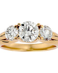 Inel de Logodnă cu Trei Diamante Naturale de 2.22 ct din 18k Aur Galben - Castelo.ro