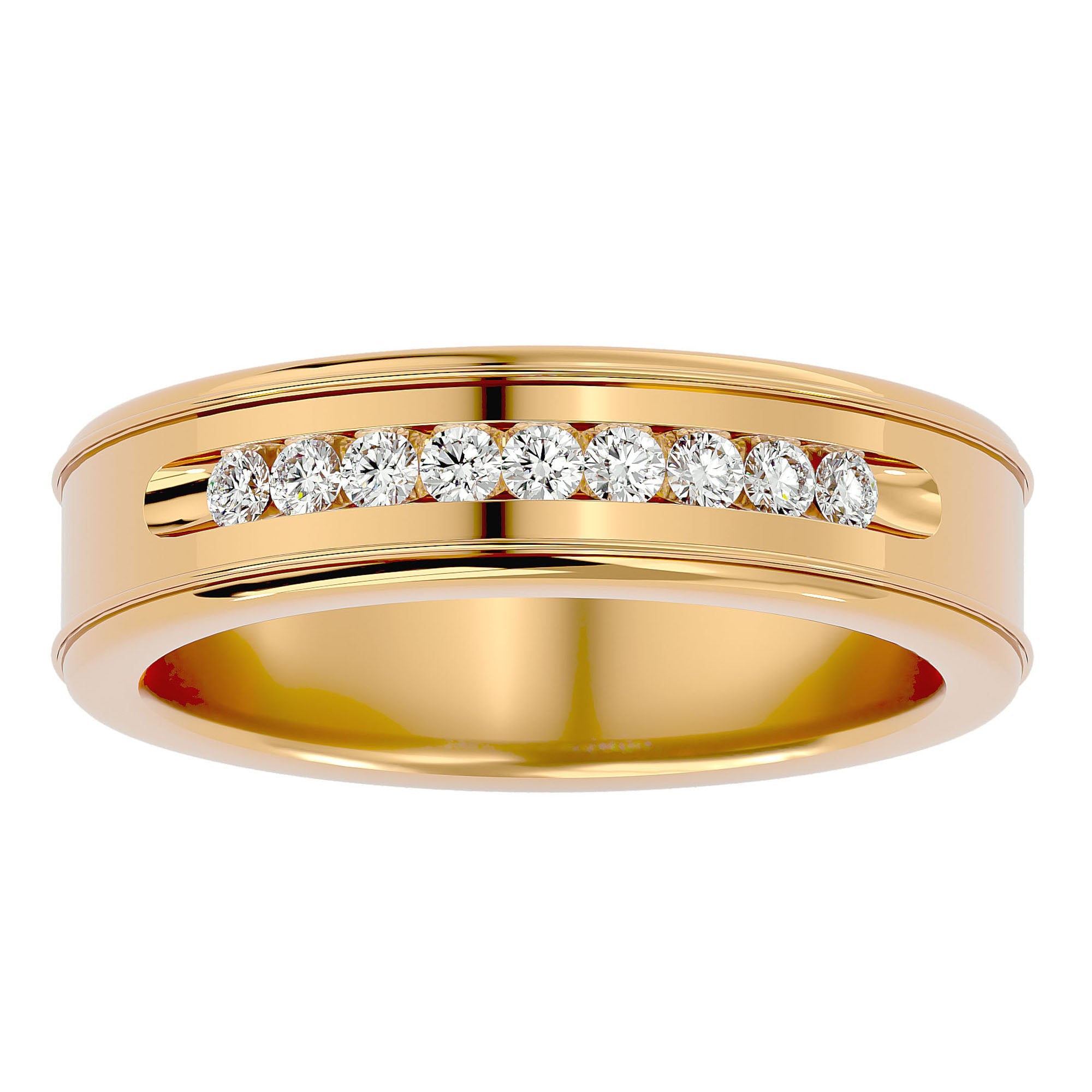 Verighetă Céline din Aur 14k cu Bandă De Diamante Naturale de 0.31 ct din 14k Aur Galben - Castelo.ro