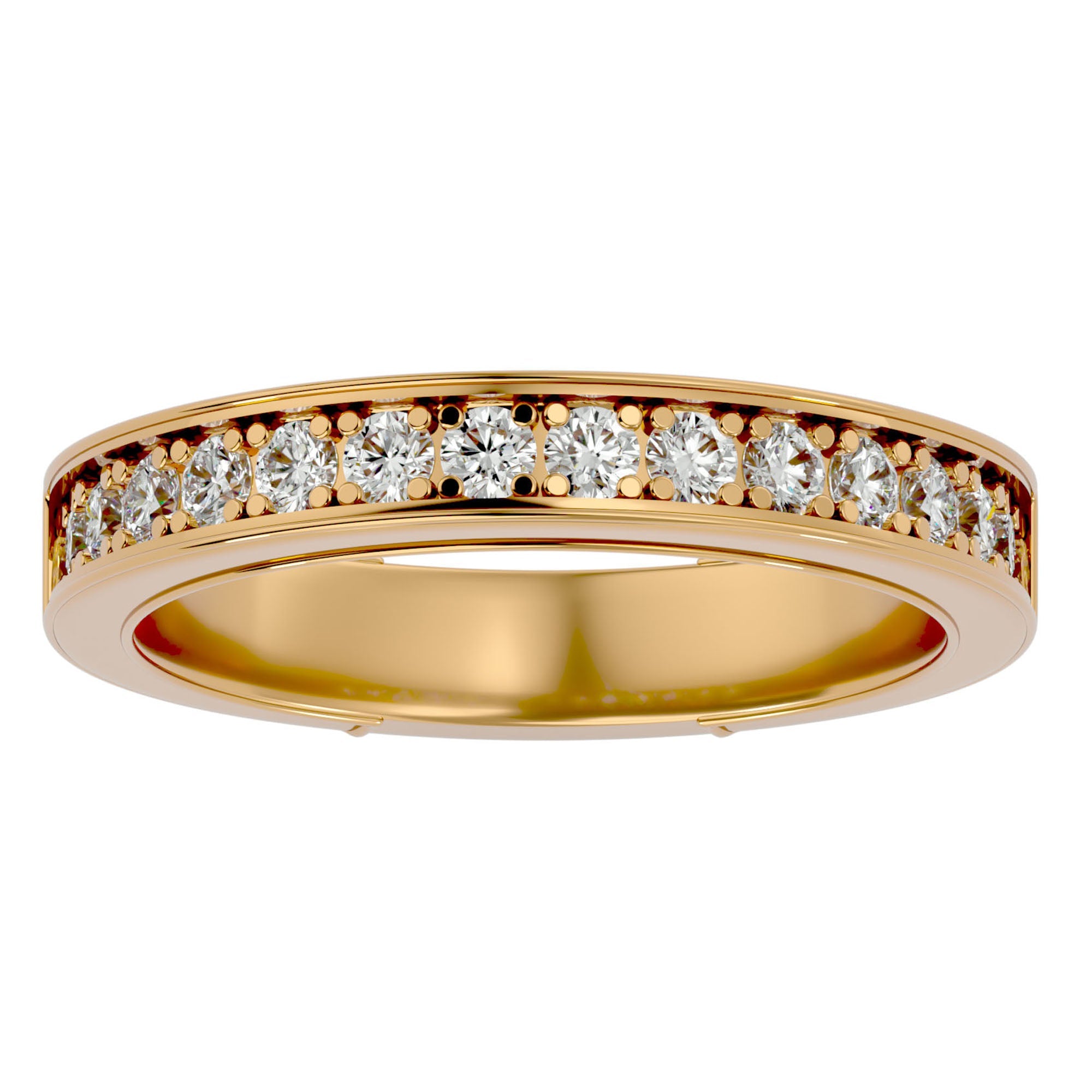 Inel Eternity Cu Diamante Naturale de 0.49 ct din 18k Aur Galben - Castelo.ro