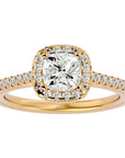 Inel de Logodnă Halo Pavé din Aur 14k cu Diamante Naturale de 1.79 ct din 14k Aur Galben - Castelo.ro