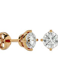 Cercei Stud din Aur 14k Cu Diamante Create în Laborator Tăietură Rotundă Briliantă de 1.05 ct din 14k Aur Galben - Castelo.ro