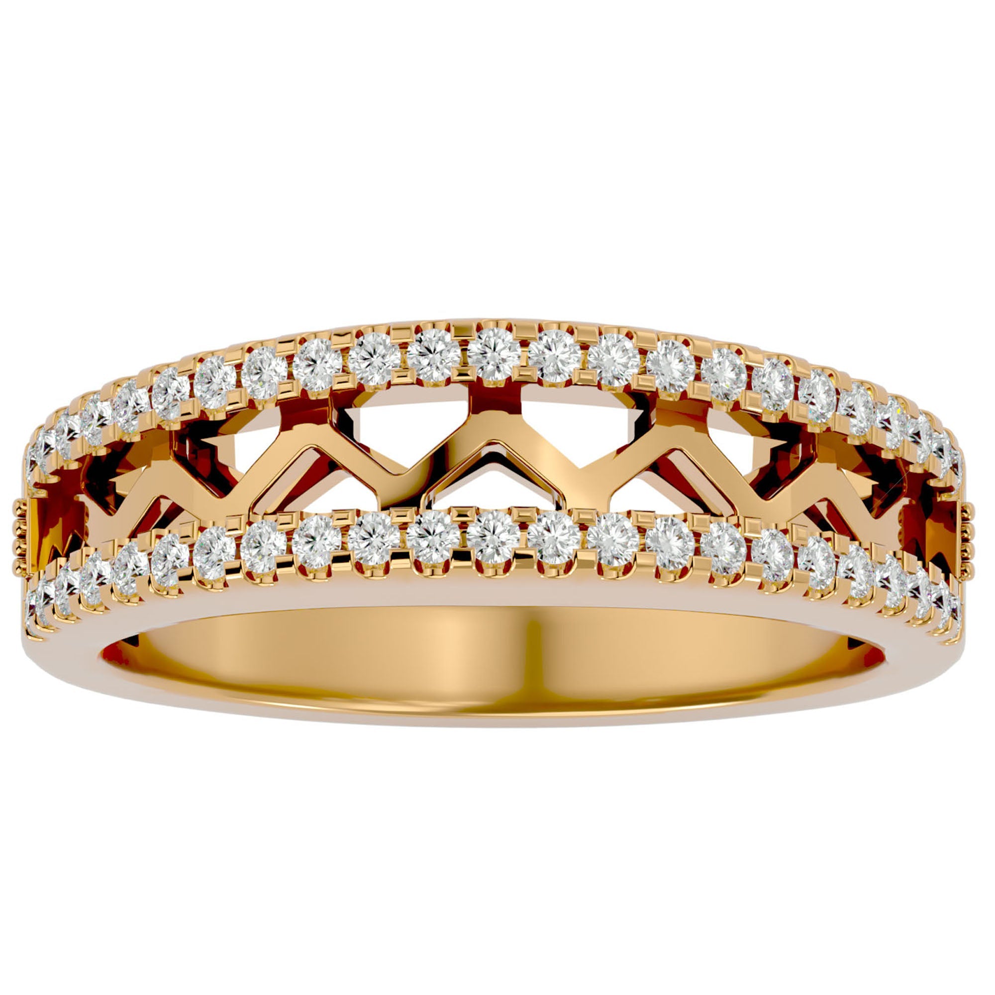 Inel Diademă din Aur 14k cu Diamante Naturale în Montură Clasică de 0.30 ct din 14k Aur Galben - Castelo.ro