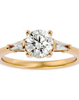 Inel de Logodnă cu Trei Diamante Create în Laborator de 1.22 ct din 18k Aur Galben - Castelo.ro