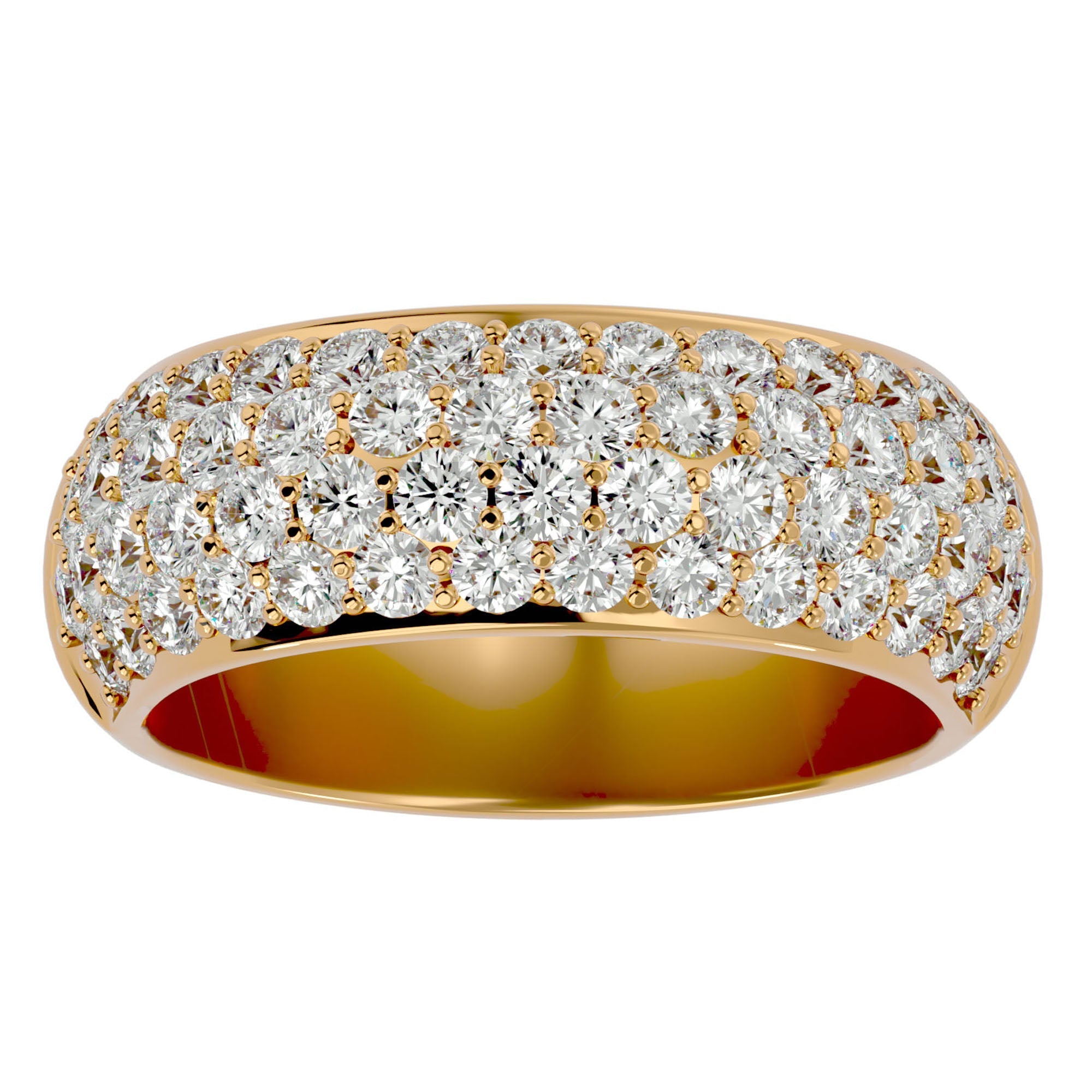 Inel Nupțial Pavé din Aur 14k cu Diamante Create în Laborator de 1.87 ct din 14k Aur Galben - Castelo.ro