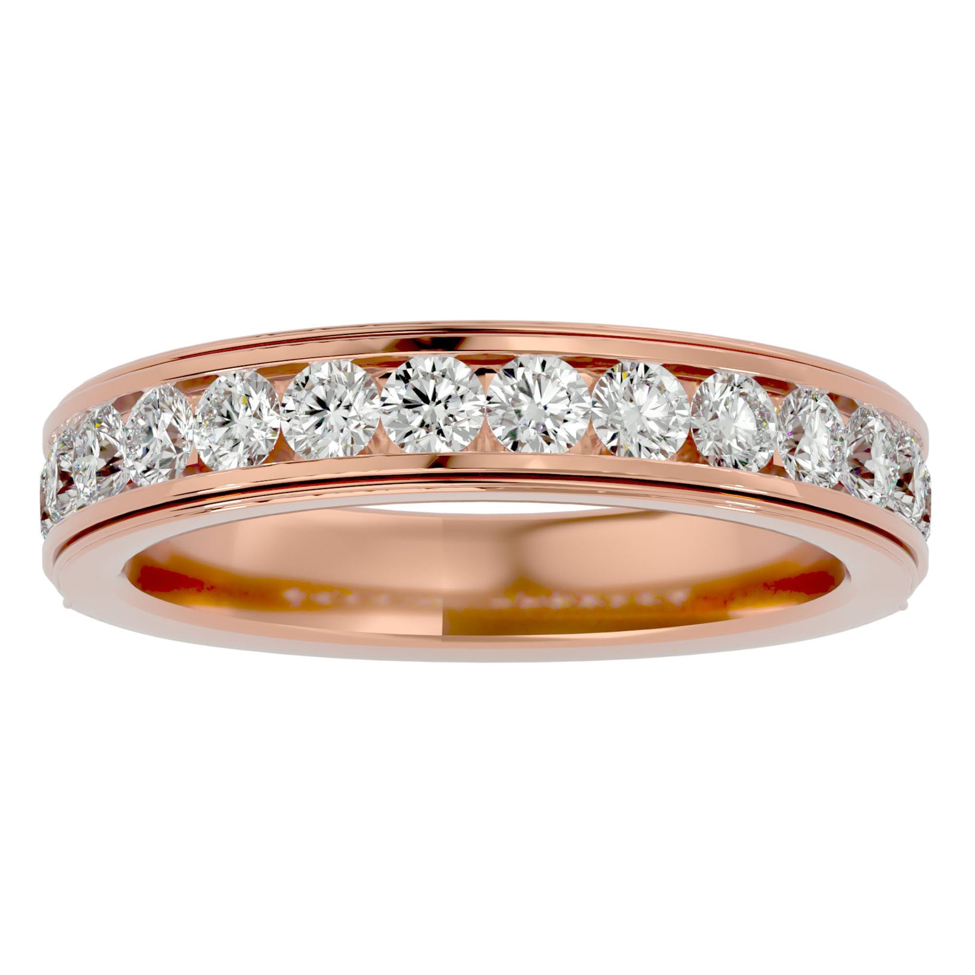 Verighetă cu Diamante Create în Laborator Eternity de 0.92 ct din 18k Aur Roz - Castelo.ro