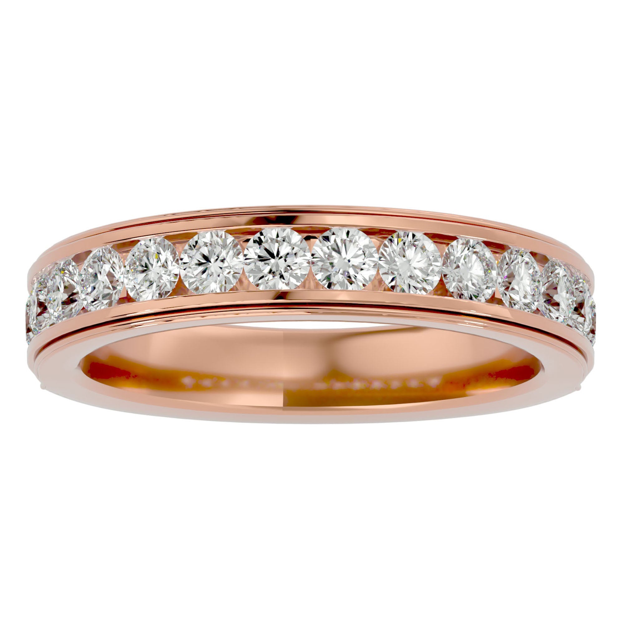 Verighetă cu Moissanite Eternity de 0.92 ct din 18k Aur Roz - Castelo.ro