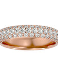 Inel Triplu Micro Pavé cu Moissanite de 0.90 ct din 18k Aur Roz - Castelo.ro