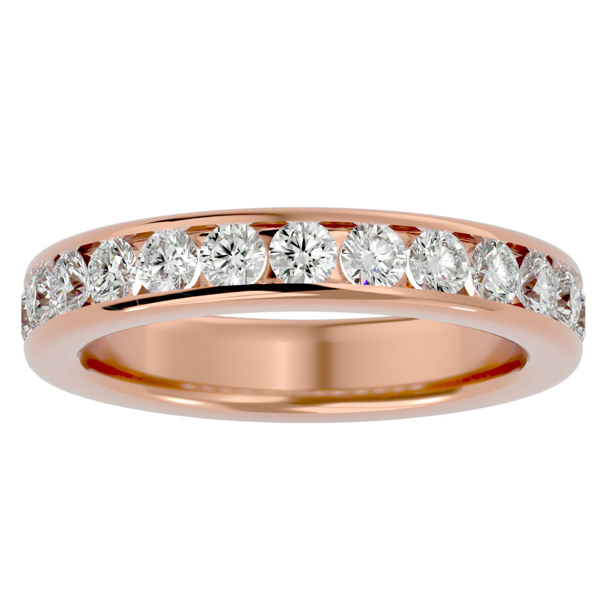Inel Eternity Cu Diamante Naturale de 0.96 ct din 18k Aur Roz - Castelo.ro