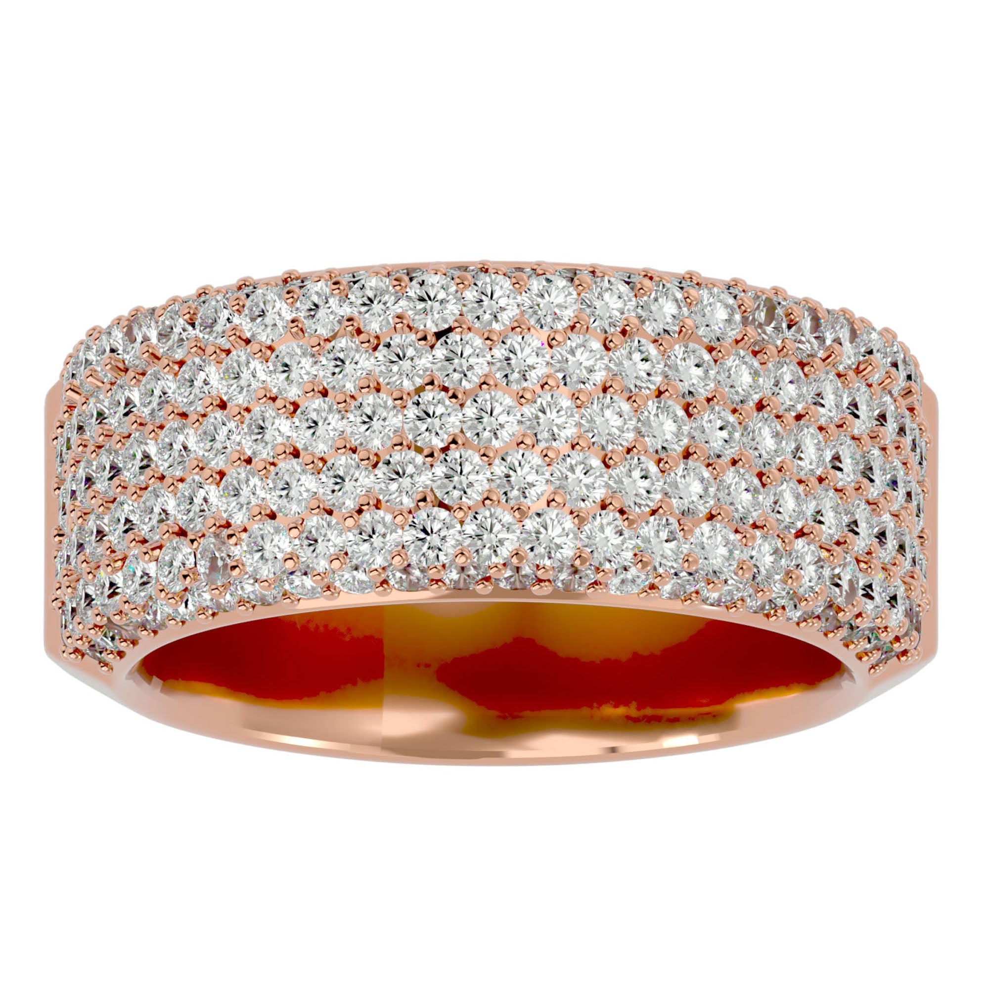 Inel Clasic Pavé din Aur 14k cu Diamante Create în Laborator de 1.93 ct din 14k Aur Roz - Castelo.ro