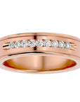 Verighetă Céline cu Bandă De Moissanite de 0.31 ct din 18k Aur Roz - Castelo.ro