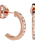 Cercei Hoop Regali cu Diamante Naturale de 0.54 ct din 18k Aur Roz - Castelo.ro