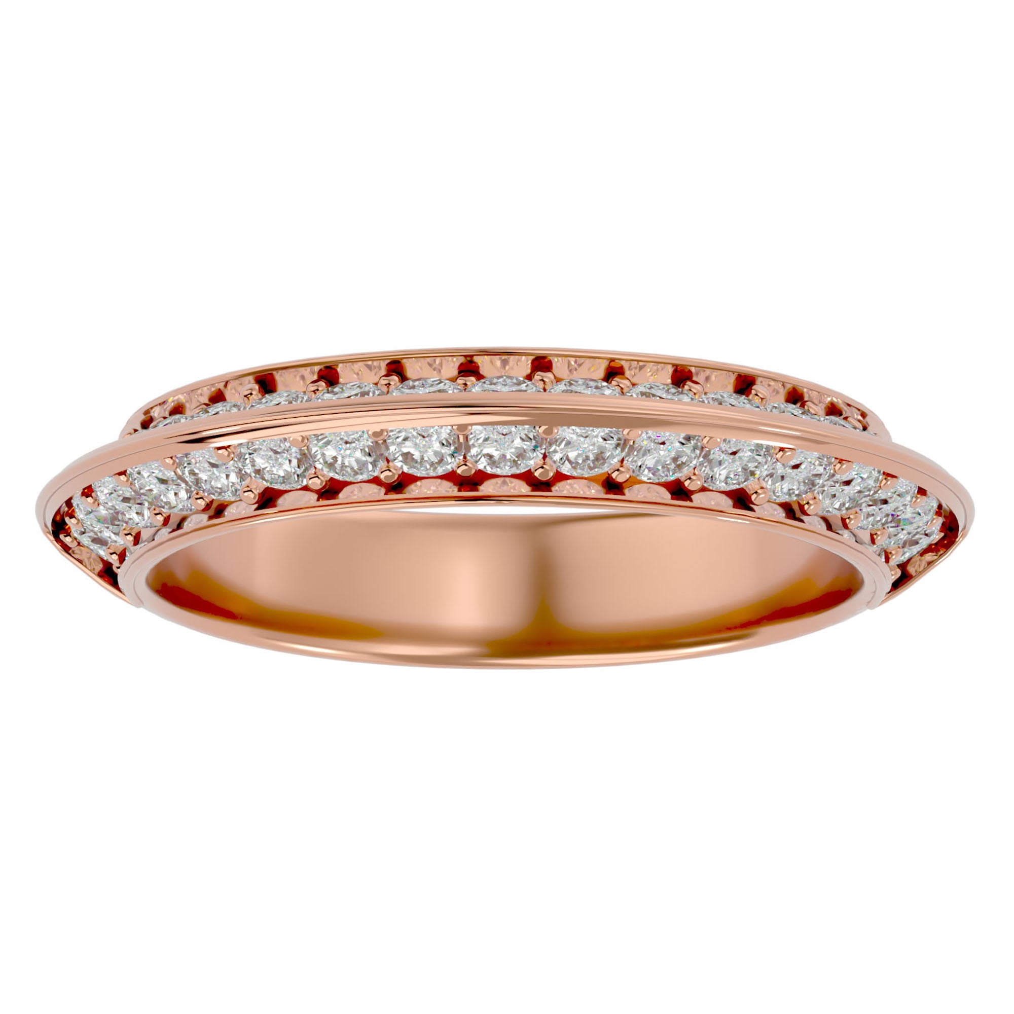Inel Etern Dual cu Diamante Naturale de 1.02 ct din 18k Aur Roz - Castelo.ro