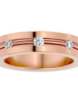 Verighetă cu Bandă De Moissanite de 0.56 ct din 18k Aur Roz - Castelo.ro