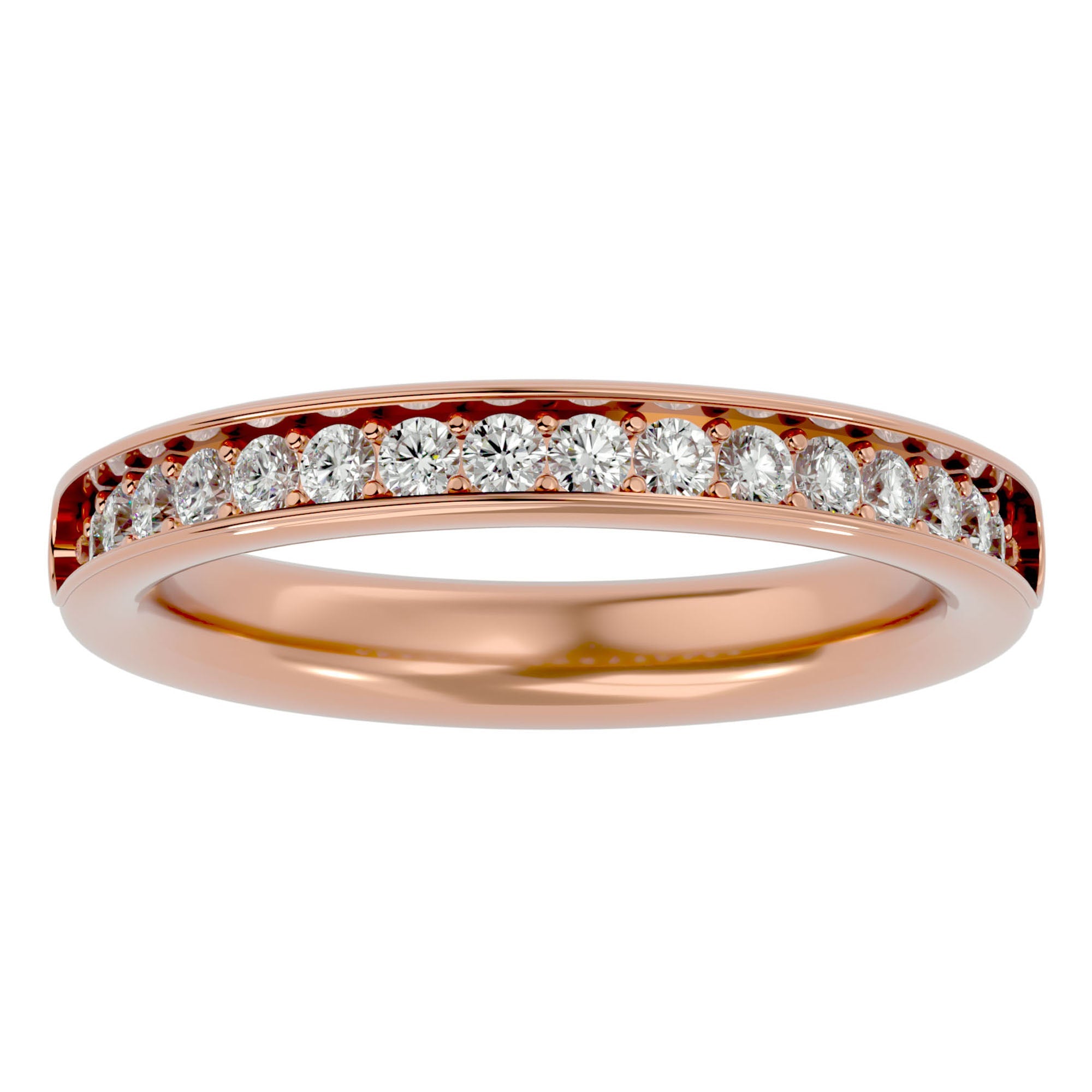 Inel Eternity Cu Diamante Naturale de 0.41 ct din 18k Aur Roz - Castelo.ro