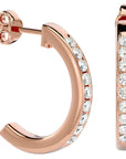 Cercei Hoop Nobili cu Diamante Naturale de 0.46 ct din 18k Aur Roz - Castelo.ro