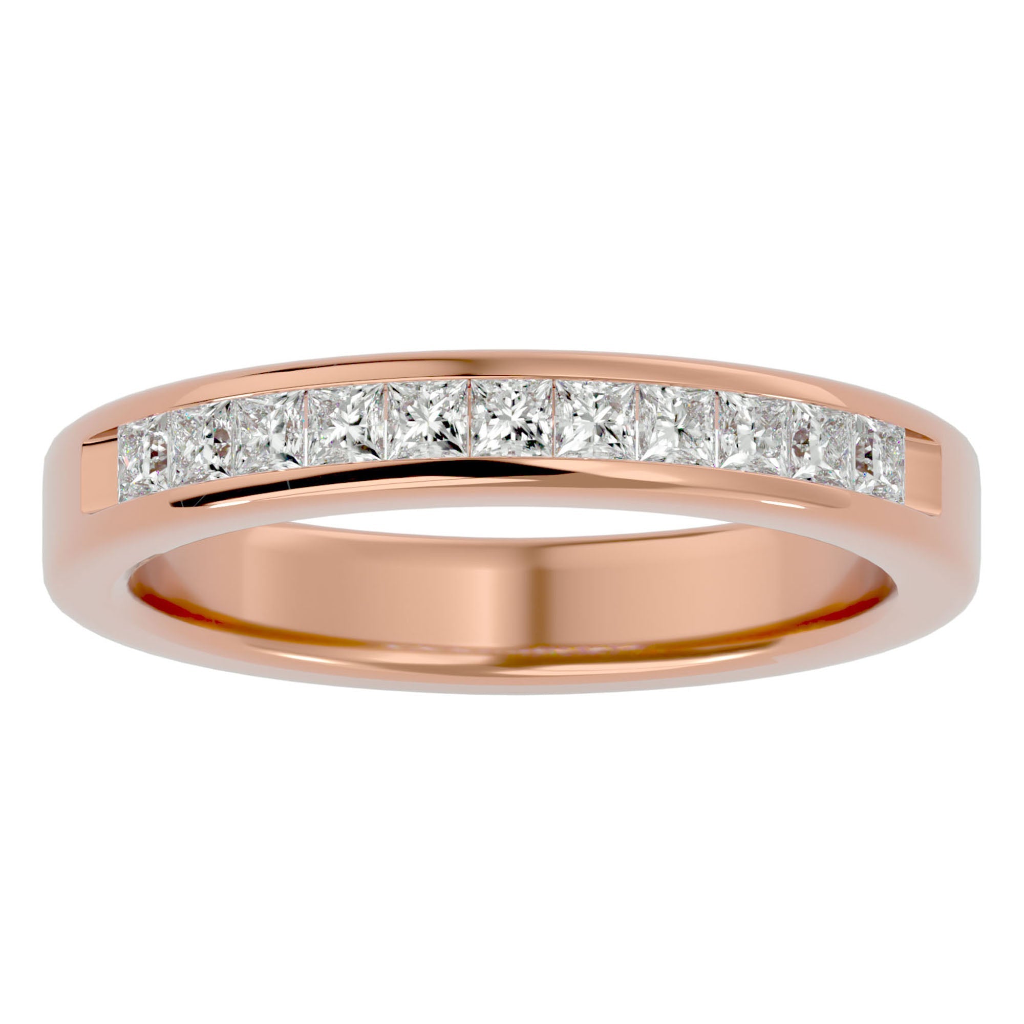 Verighetă cu Moissanite Eternity de 0.55 ct din 18k Aur Roz - Castelo.ro