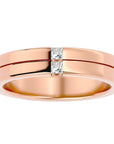 Verighetă cu Tăietură si Moissanite de 0.14 ct din 18k Aur Roz - Castelo.ro