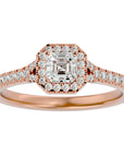 Inel de Logodnă Retro Pavé din Aur 14k cu Diamante Naturale de 0.46 ct din 14k Aur Roz - Castelo.ro