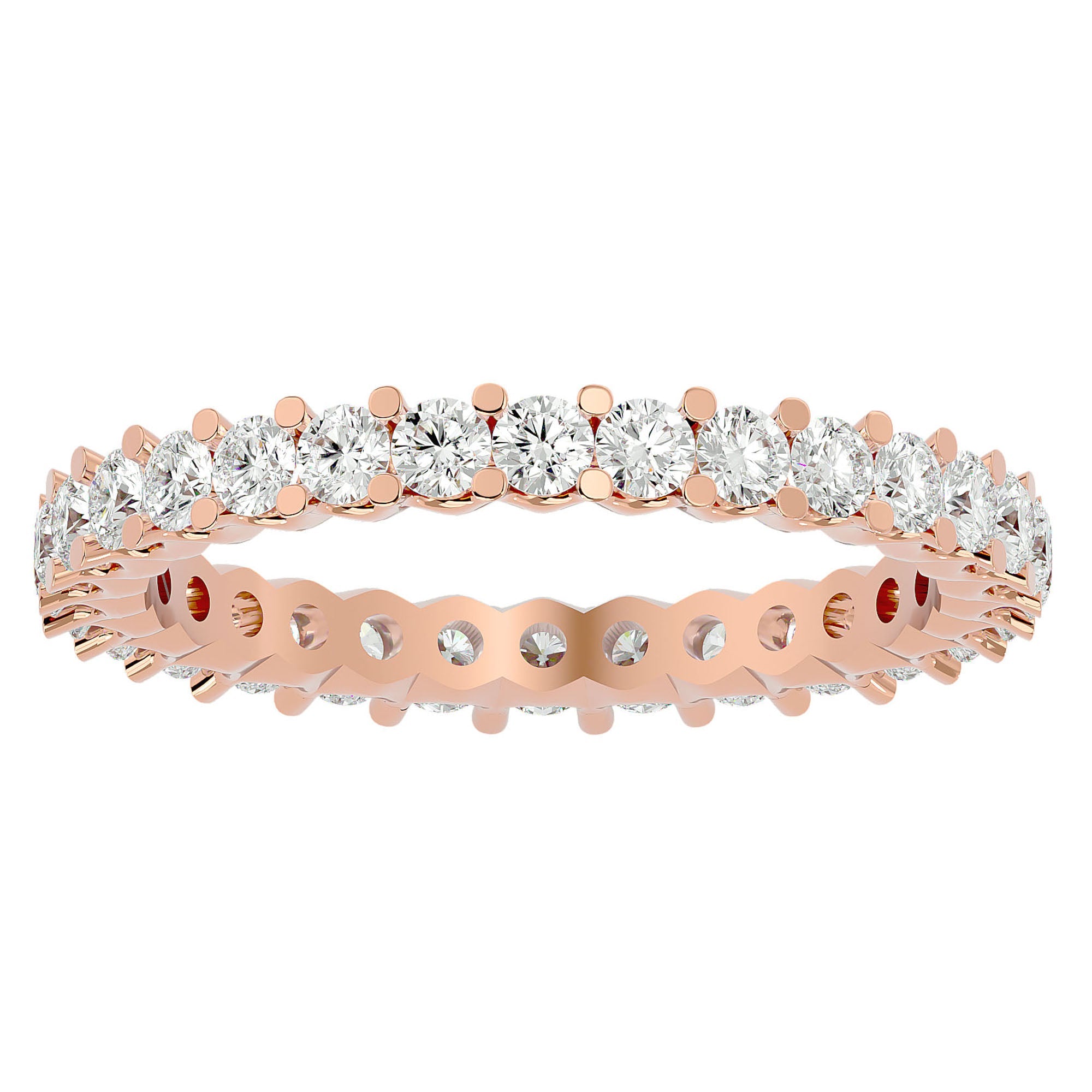 Inel Eternity cu Diamante Naturale de 1.20 ct din 18k Aur Roz - Castelo.ro