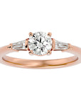 Inel de Logodnă cu Trei Diamante Create în Laborator de 0.93 ct din 18k Aur Roz - Castelo.ro